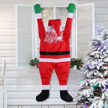 

#35 Christmas Hanging Santa Suit From On The Gutter Roof Outdoor Decoration Big 5ft Santa Claus Personalized Hanging Ornament