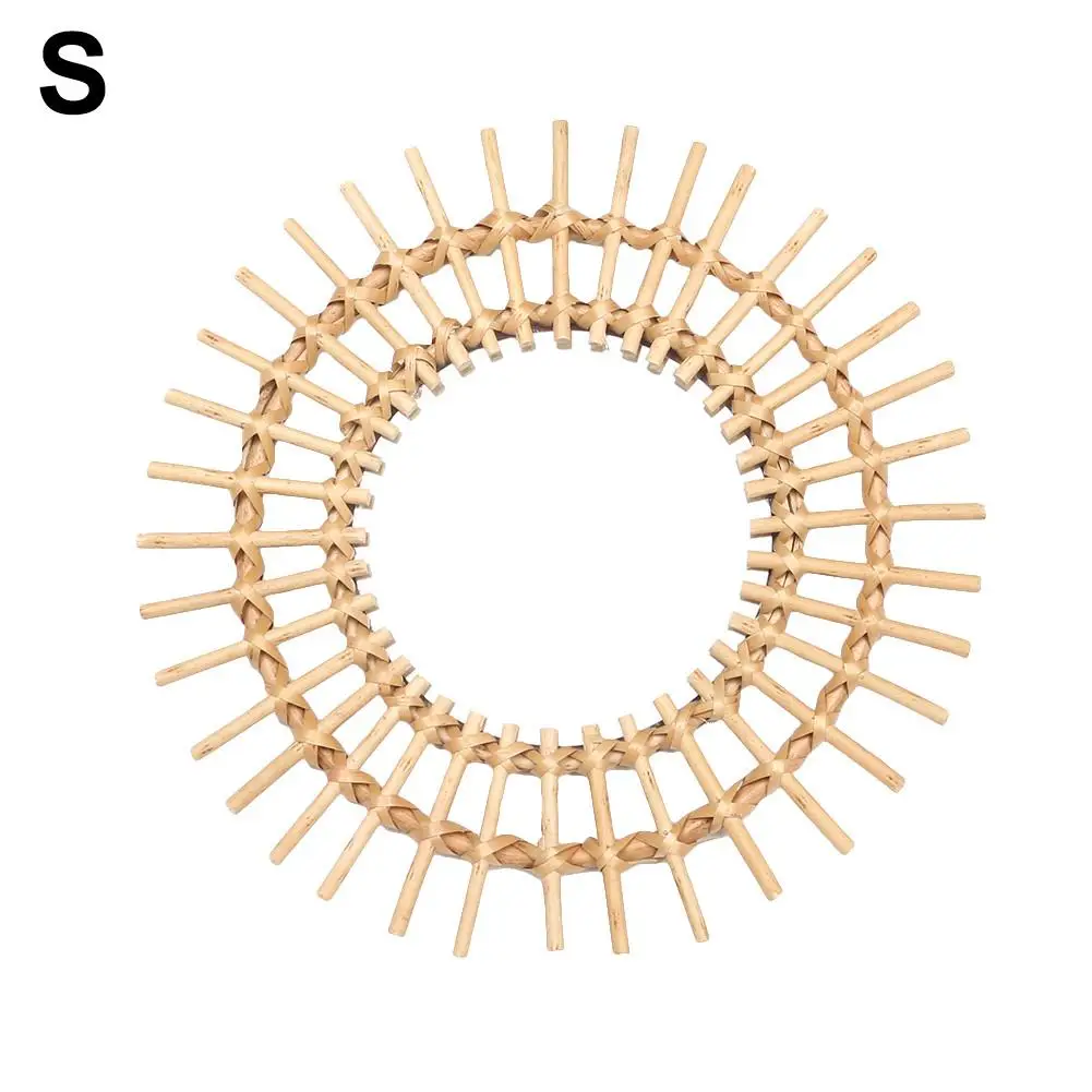 Инновационное зеркало из ротанга, Настенный декор, круглое овальное зеркало для макияжа, туалетное Скандинавское художественное украшение для ванной комнаты, Настенное подвесное зеркало макраме