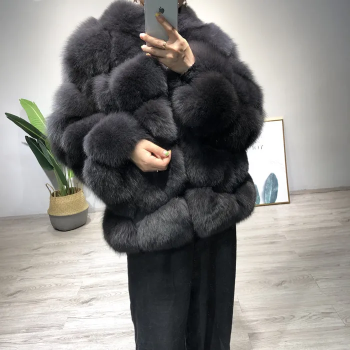 Цена, теплые женские зимние куртки, уличная одежда с длинным рукавом, шуба из натурального Лисьего меха, верхняя одежда, кардиган из натурального меха ручной работы