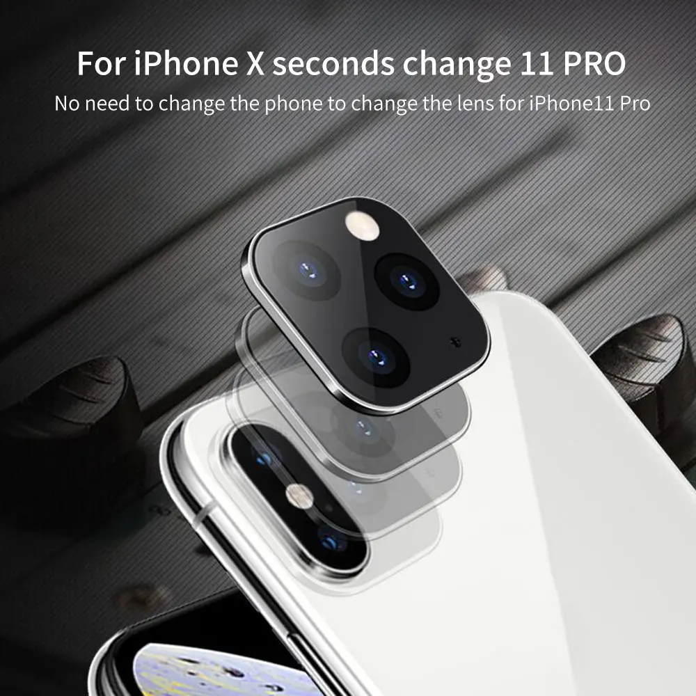 KISSCASE Metall Kamera Objektiv Sekunden Ändern Für iPhone 11 Pro Max Gefälschte Kamera Aufkleber F