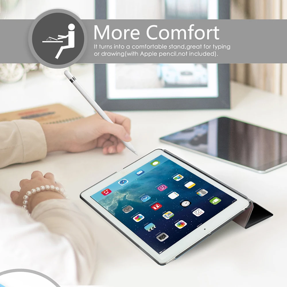 Ультратонкий смарт-чехол для iPad 2/3/4 9," A1395 A1396 A1397 A1416 A1430 A1403 A1458 A1459 A1460 на магните с подставкой Чехол