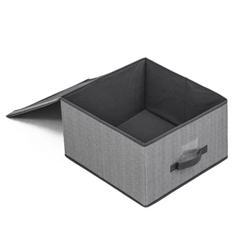 

Clothes Lightweight With Lid Handle Large Collapsible Under Bed Home Bedroom For Toys Books Non Woven Fabric Closet Storage Box