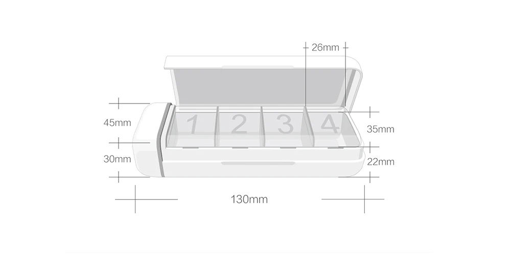 Xiaomi Mijia hipe Смарт напоминание туристическая таблетница 4 сетки контейнер для хранения медикаментов ящик для хранения лекарств контроль по WeChat APP