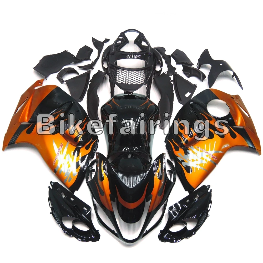 

Black Orange Flames Bodywork For Suzuki Cowling Fairings 2008 2009 2010 2011 2012 2013 2014 15 16 GSXR1300 GSX-R1300 Hayabusa
