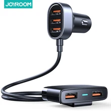 5 Ports Multi Charger USB Car Charger Adapter Fast Charger with 1.5m Extension Cable Quick Car Phone Charger for iPhone Samsung