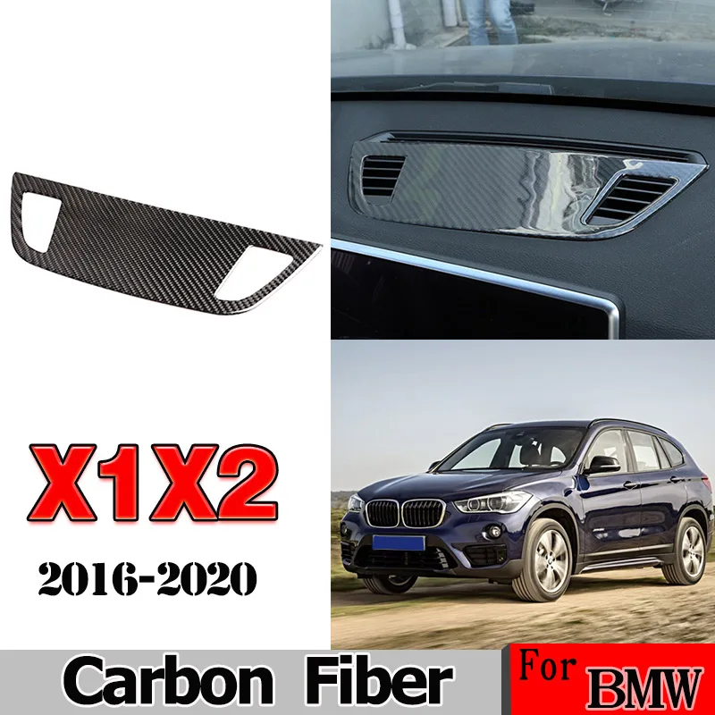 

For BMW X1 X2 F47 F48 2016-2020 Real Carbon Fiber 3D Sticker Center Control Console Dashboard Speaker Cover Trim Car Accessories