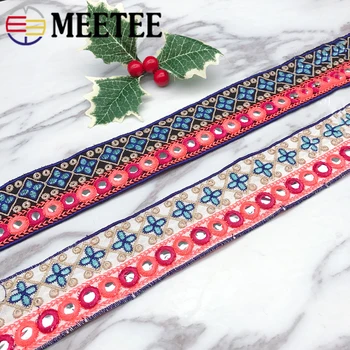 

5Yards Meetee 42mm Mirror Sequins Lace Trim Fabric Ribbon DIY Handmade Hometextile Curtain Apparel Sewing Decoration Accessories