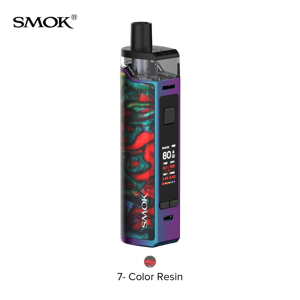 7- Color Resin SMOK RPM80 Pro Pod Комплект питание с 5 мл стручки от одной батареи 18650 RPM80 RGC Pod электронная сигарета испаритель VS RPM80 RPM40 - Цвет: 7- Color Resin