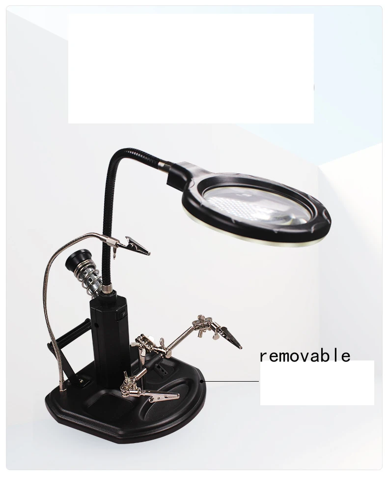 Светодиодный светильник с увеличительным стеклом, Ремонтный светильник, вращающийся на 360 градусов, вспомогательный инструмент для сварки оптических линз