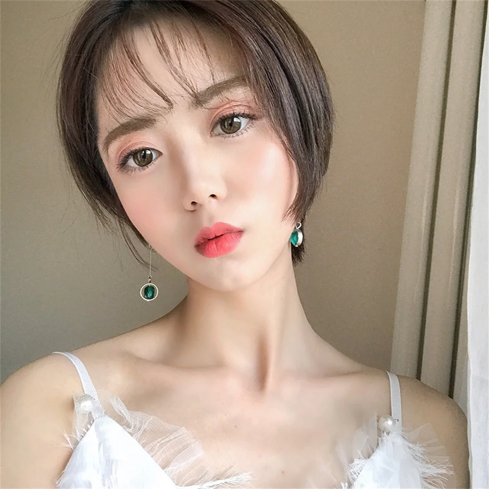 Pearl crystal long flower geometric earrings for women