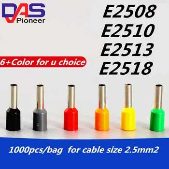 

E2512 Tubular terminal connecto14 AWG 2.5mm2 Insulated Cord End Terminal block Wire Ferrules