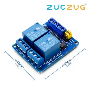 

3.3V 5V 12V 24V 2 Channel Relay Module High and low Level Trigger Dual Optocoupler Isolation Relay Module