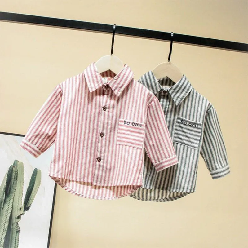 

Baby Kids Girls Spring Autumn Stripes Blouses Striped Tee Tops Outwear Outfits Blouse Children Clothing Full Shirts Sale 2019