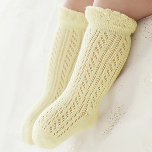 yellow 10 пар/лот; летние носки для малышей из хлопка; Детские Носки ярких цветов для девочек 0-4 лет - Цвет: yellow