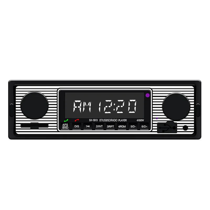 Auto Radio 12V AUX Classic Car Stereo Audio Hands-Free Bluetooth Kit FM Receiver Car MP3 Multimedia Player With Time Display