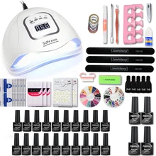 Лак для ногтей, комплект одежды для девочек ростом 80/36 Вт светодиодный Сушилка для ногтей маникюрный набор 16/10, 6 штук в партии, Гель-лак для ногтей с базовый и финишный гель для ногтей инструменты для ногтей комплект