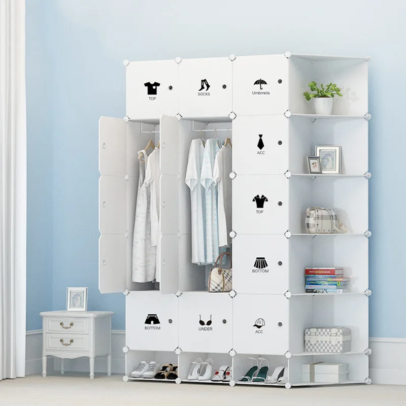 

Van Gordon Simple Wardrobe Sub-Modern Minimalist Adult Assembly Wardrobe Children Combination PP Plastic Storage Economical