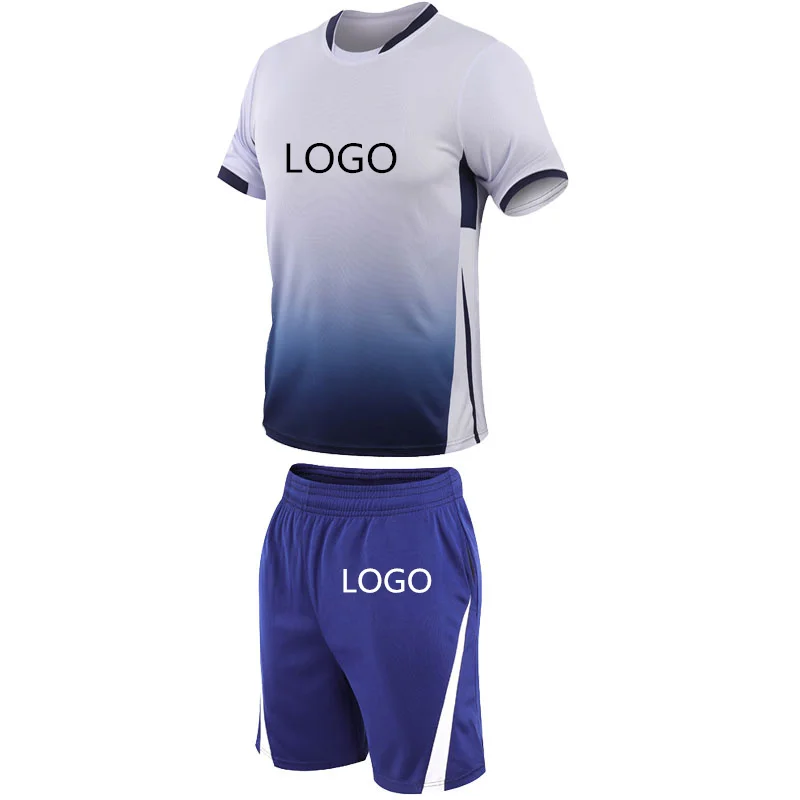 

Hot sale DIY custom logo print Gradient collision Summer high quality Men's T-shirt + shorts set Breathable Casual Men's suit