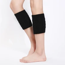 Модные гетры для женщин; теплые зимние вязаные однотонные вязаные гетры; теплые гетры с манжетами; гетры; носки; цвет черный, белый, серый