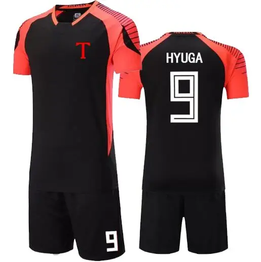Азиатский размер мужской детский Mark LENDERS Oliver Atom Captain Tsubasa Maillots camisetas de futbol Hyuga Landers