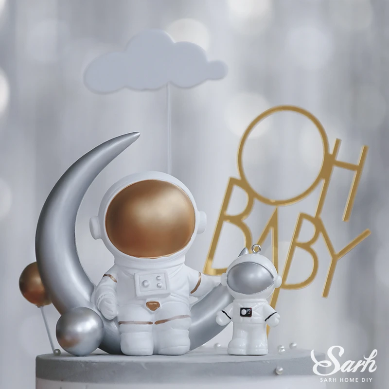 Ракета астронавт космический корабль украшения "Oh Baby" С Днем Рождения Торт Топперы Свадебные Детские шоу приспособление для выпечки Ins прекрасные подарки