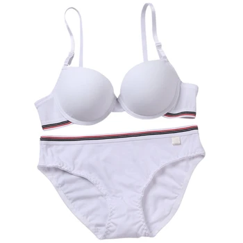 

Women Sexy Push Up Bra Set Soft Seamless Uderwear parallel Straps Back Closure Push-up Bra Briefs Sets
