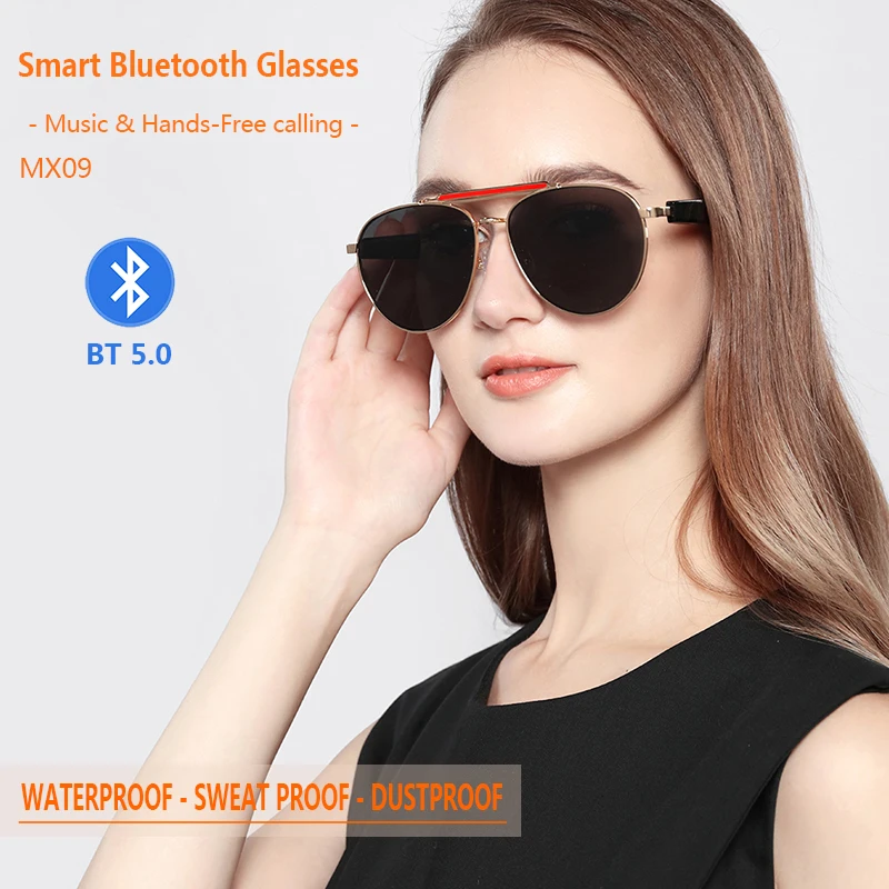 NEW Bluetooth Smart Glasses Men and Women Headphones Music Wireless Sunglasses Anti-Blue Light Suitable for Game Driving Travel