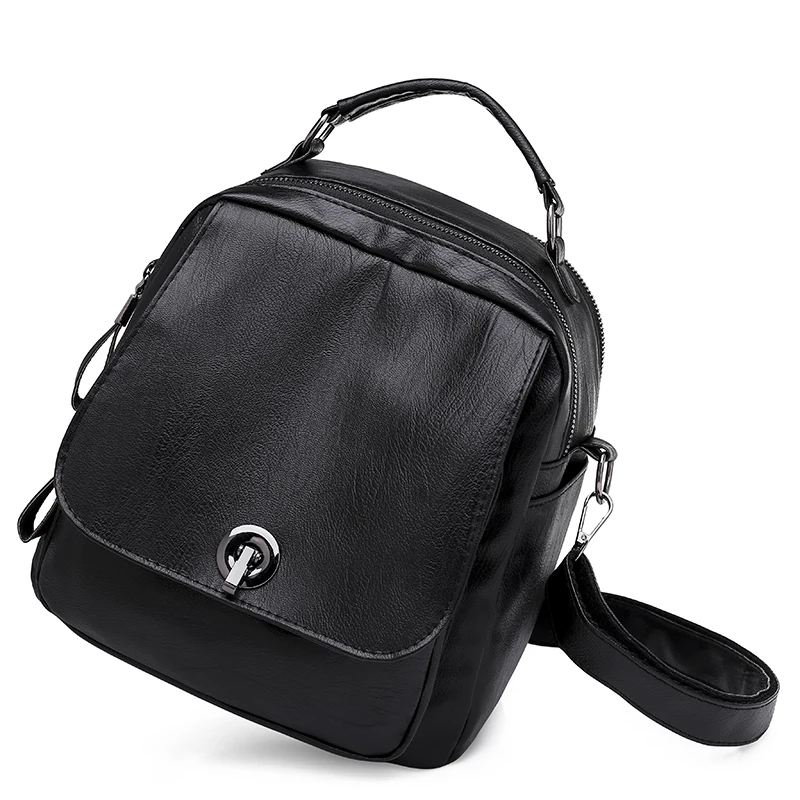 Women Casual Backpack PU Leather School Bags For Teenage Girls Shoulder Schoolbags For Women Travel Rucksacks