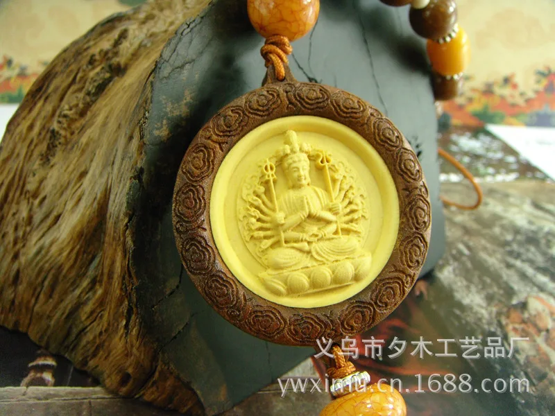 Boxwood a Buddism Godness Guanyin внутренняя отделка автомобиля Висячие палисандр инкрустированные Самшит автомобильные принадлежности оптом