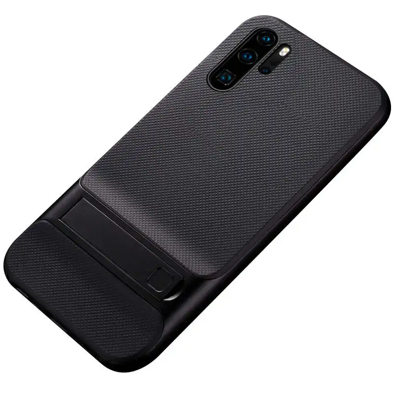 Для huawei P30 Pro Чехол P 30 Pro задняя крышка Роскошный тонкий компьютер Funda huawei P30 Pro Чехол P30Pro панцирь робот Стенд противоударный чехол - Цвет: Black and Black