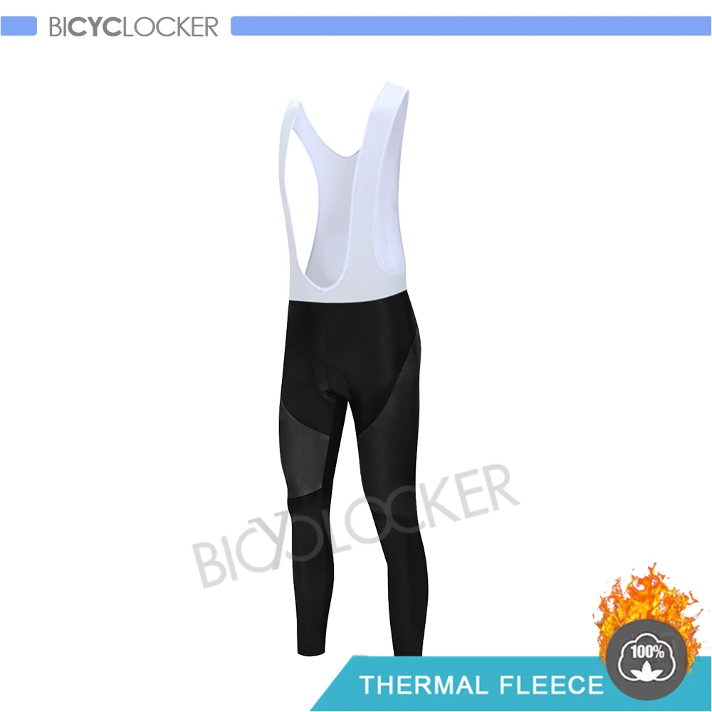 White Bib Pants Мужская зимняя куртка Pro Team, одежда для велоспорта, Джерси с длинным рукавом, теплая флисовая форма, Ropa De Ciclismo Invierno Hombre - Цвет: White Bib Pants