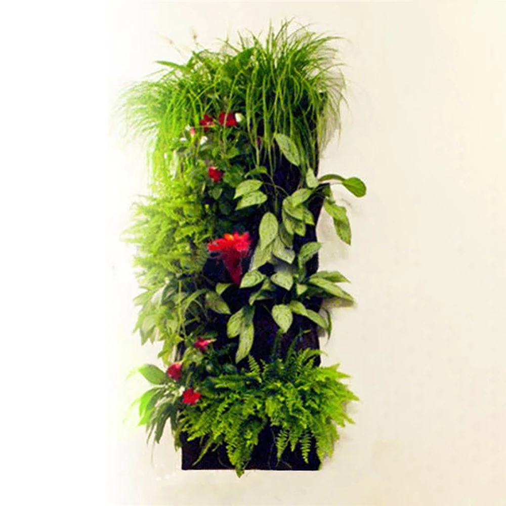 7 Pockets Green Vertical Garden Planter Wall-Mounted Vegetable Living Garden Bag Home Supplies Planting Flower Grow Bag