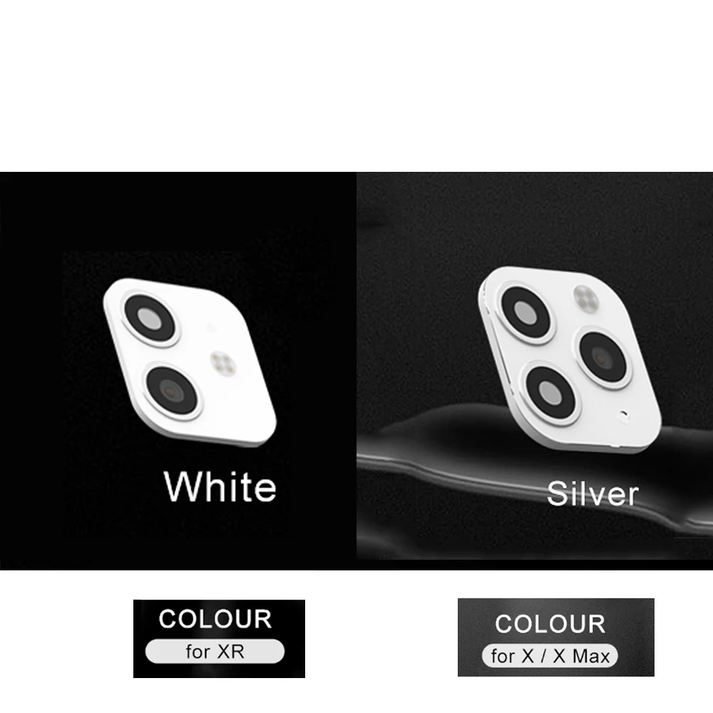 Секундная Замена для iPhone 11 PRO для iPhone Apple X XR XS MAX наклейка на рассеиватель Модифицированная пленка для объектива камеры чехол из титанового сплава - Цвет: Silver