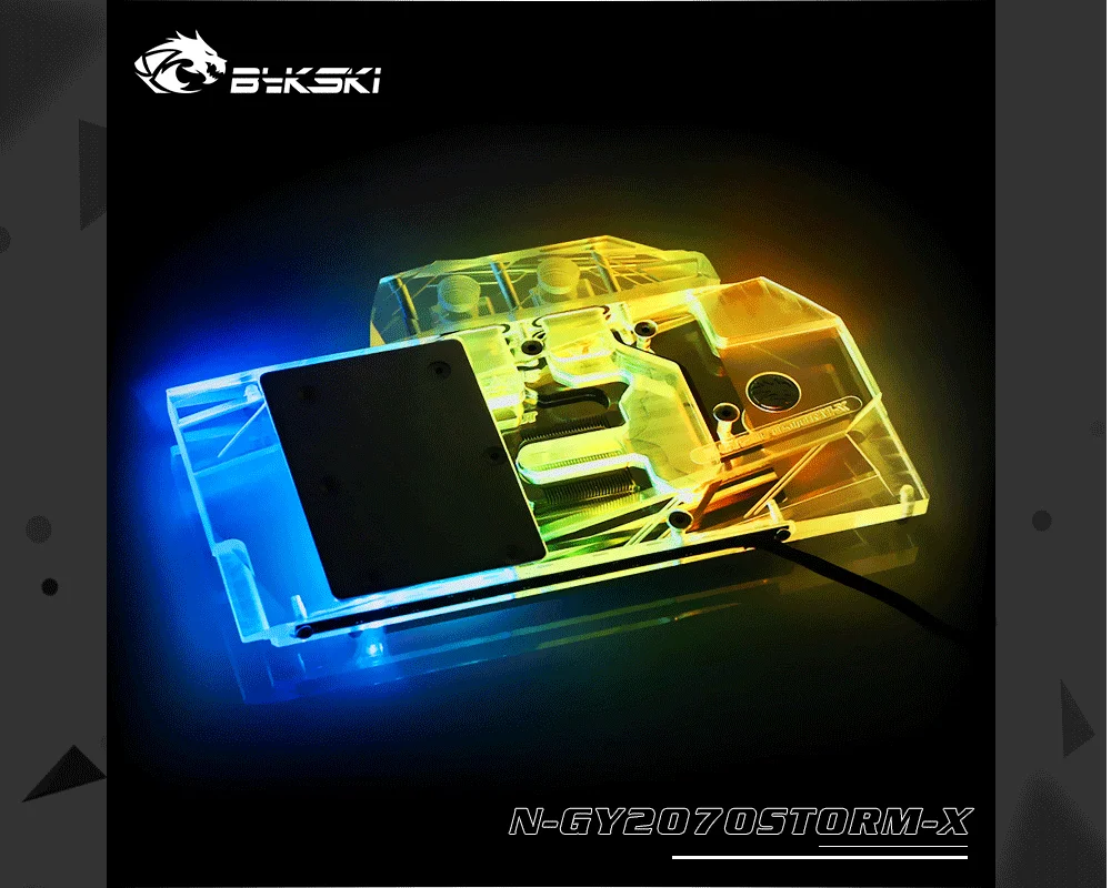 Bykski N-GY2070STORM-X, Full Cover Graphics Card Water Cooling Block,For Galaxy RTX2070 BoomStar/Metal Master, RTX2060 GTX1660Ti  