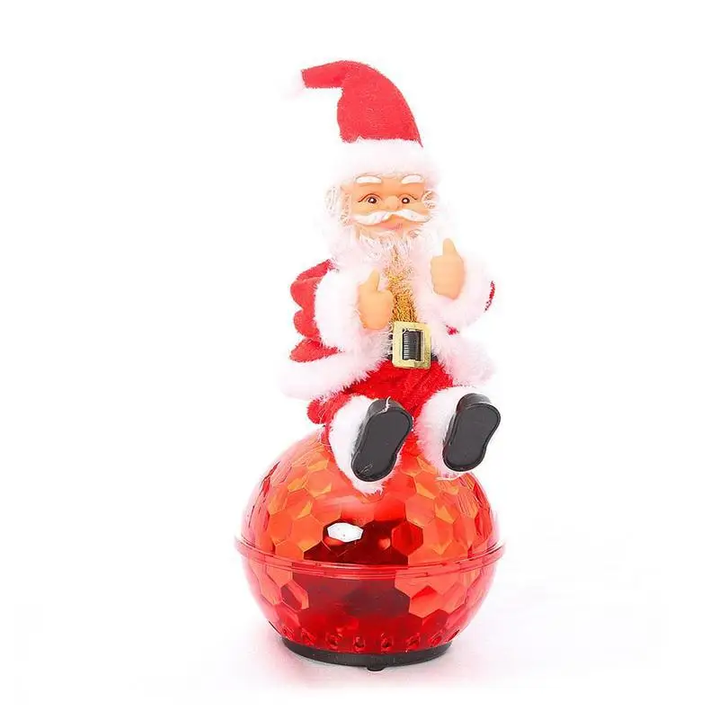 Электрический Санта Клаус кукла игрушка с пением танцующий сидячий шар Электрический Санта Клаус для украшения Рождественский подарок кукла игрушка - Цвет: Красный