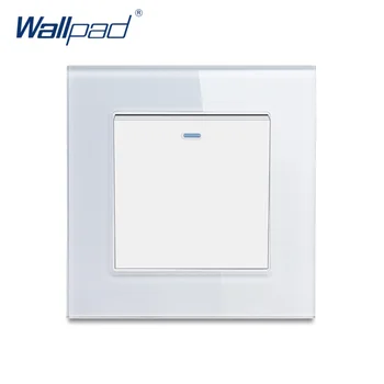

Wallpad 1 Gang 2 Way Wall Light Switch Rocker Button Luxury Tempered Glass Panel 86*86mm 16A 110-250V