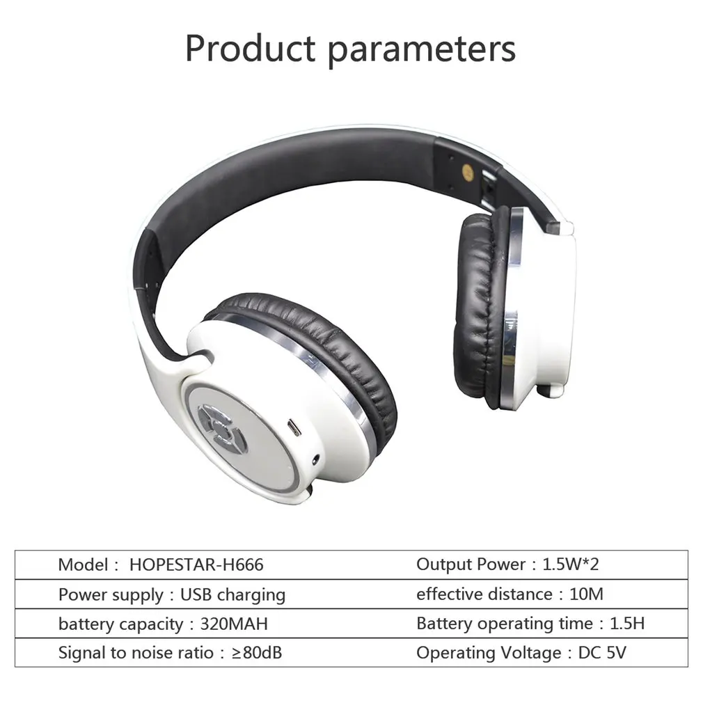 Гарнитура Bluetooth, карта памяти для воспроизведения беспроводной стерео музыки наушники бас радио динамик телефон динамик usb зарядка черный/белый