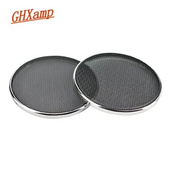 

GHXAPM 2PCS 4 inch Tweeter Speaker Grill Mesh Enclosure netting Protective Cover DIY Electroplated silver