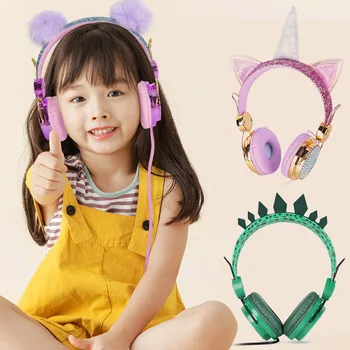 

Vococal Kids Headphones Earphone Cartoon 3.5mm Wired Over On Ear Headset with Adjustable Headband for Girls Boys Birthday Gifts