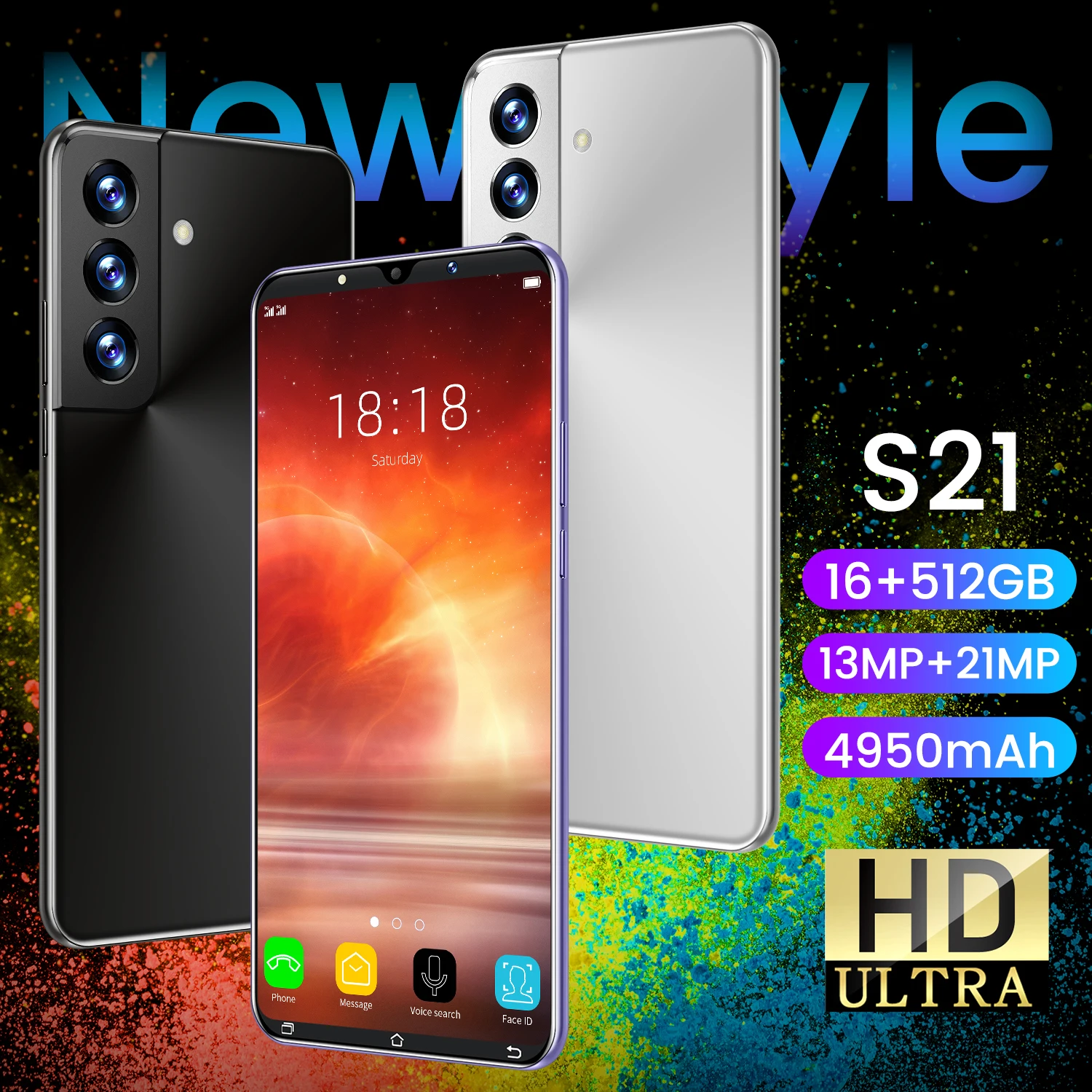 Global Version S21 HD Ultra Smartphone 5.3 Inch 5950mAh 5G 21MP 12GB 512GB Unlock Celular Cellphone Android 10 Mobile Phones |
