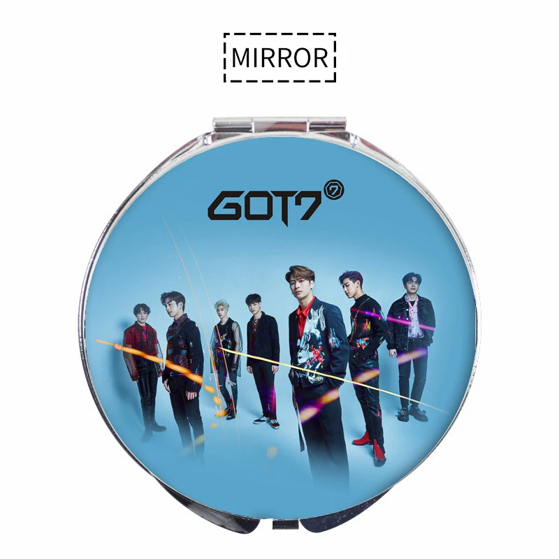 GOT7 Cosmetic Mirror Round Folding YuGyeom BamBam Jackson Mark Junior JB YoungJae Hair Accessories | Красота и здоровье