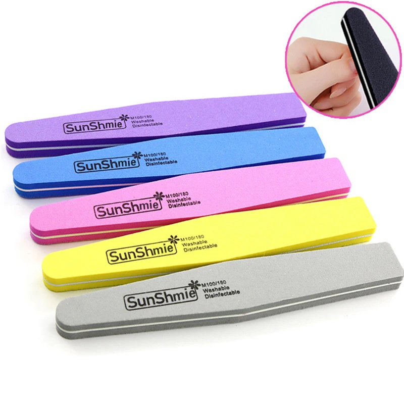

10Pcs Nail File 100/180 High-elastic Cotton Double-sided Matte Nail Files Manicure Nail Buffer Nail Art Tools