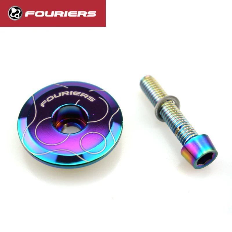 Fouriers Ticoating Bicycle Headset Cap Mtb Mountain Bike Top Cap With