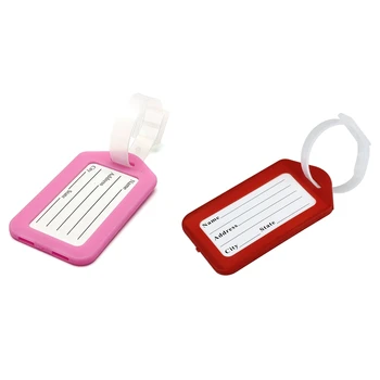 

2x Luggage Tag Plastic Luggage Tag Pink & Red