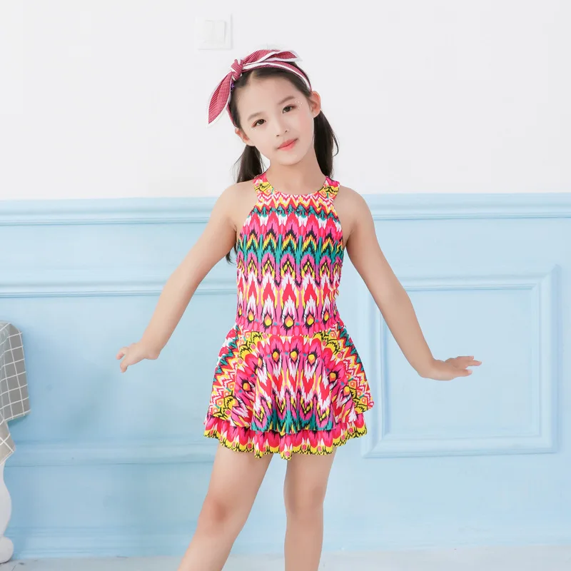 

KID'S Swimwear Girls Cute Ultra-stretch Digital Printing Dress-Tour Bathing Suit Big Boy Quick-Dry Hot Springs Swimwear