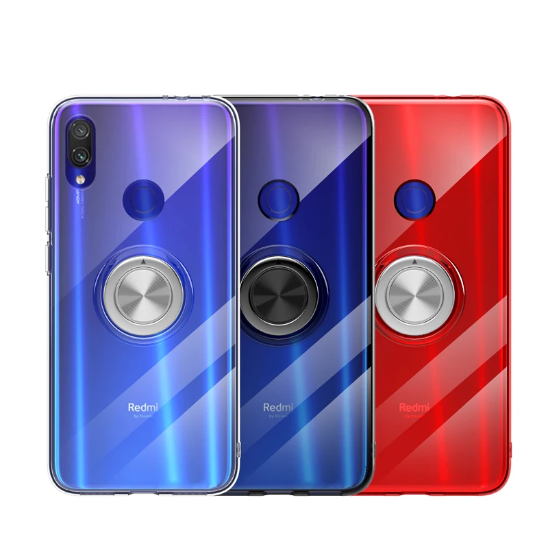Для Xiaomi Redmi Note 7 Pro 7s чехол с магнитным кольцом-держателем для автомобиля Мягкая силиконовая задняя накладка из ТПУ чехол для Xiaomi Redmi Note 7 Pro