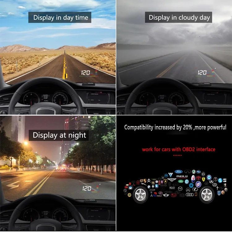 Newest Best Sell Car projector Speedometer OBD2/OBDII 3.5 inch Car HUD A200 Car Head Up Display HUD
