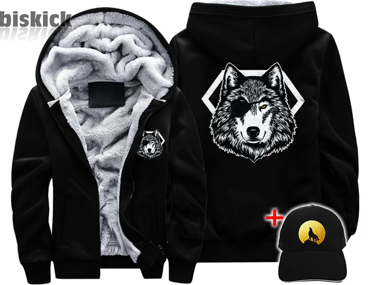 Wolf Veste loup regard одежда для мужчин wo men wolf dream плотное пальто куртка зимняя теплая Толстовка Топ толстовки