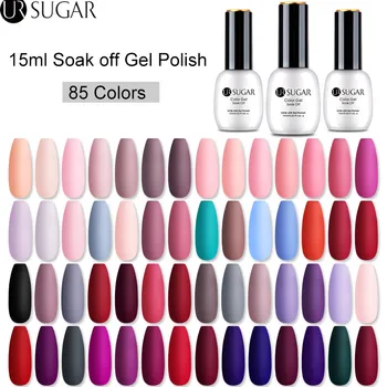 

UR SUGAR 15ml Matte Nail Gel Polish Hybrid Varnish Nude Color Gel Semi Permanent Nail Art UV Gel Varnish Soak Off Matte Top Coat