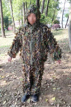 

3D Leaves Camouflage Battleground Ghillie Suit Hunting Jungle Suit CS Training Leaves Clothing Hunting Suit Pants Hooded Jacket